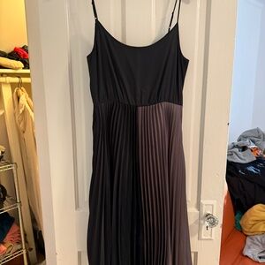 All Saints Spaghetti Strap Dress with asymmetric hem - Large, Black and Purple